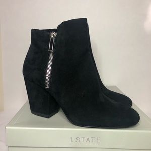 1. State Jacend Suede Bootie Im Black (Size 7.5)